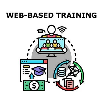 Web based training course elearning education concept Stock Illustration