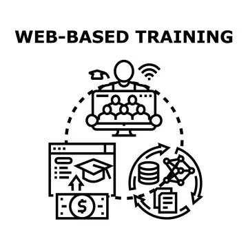Web based training course elearning education concept 库存插图