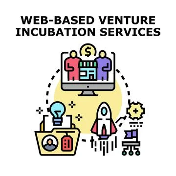 Web based venture incubation services supporting business launch Stock Illustration