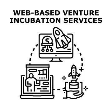 Web based venture incubation services for startup business launching Stock Illustration