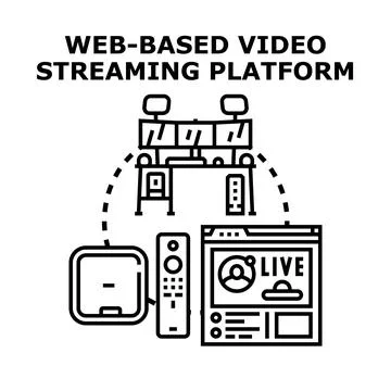 Web based video streaming platform concept Stock Illustration