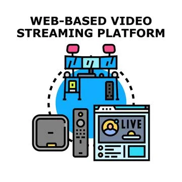 Web based video streaming platform concept イラスト素材