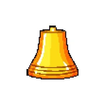 Web bell pixel art vector illustration color sign Stock Illustration