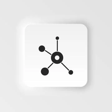 Web, biology. Bioengineering neumorphic style vector icon. Biotechnology for Stock Illustration