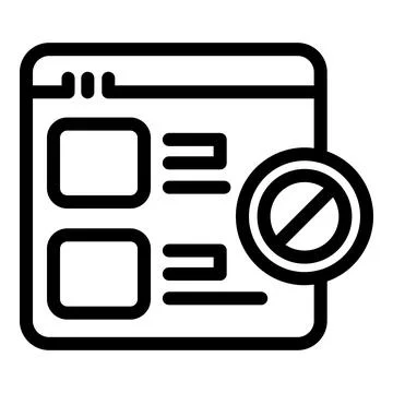 Web block icon outline vector. Digital detox Stock Illustration