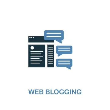 Web Blogging icon in two colors. Creative design from online marketing icon Stock Illustration