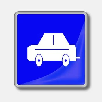 Web blue button with car symbol Stock-Illustration