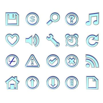 Web blue icons web blue icons against white background, abstract vector ar... Foto stock