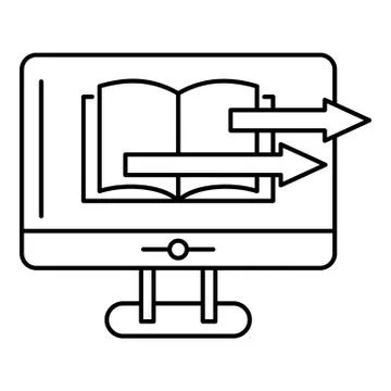 Web book transfer icon, outline style Stockillustratie