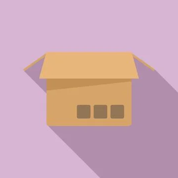 Web box icon flat . Carton package イラスト素材