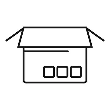 Web box icon outline vector. Carton package Stock Illustration