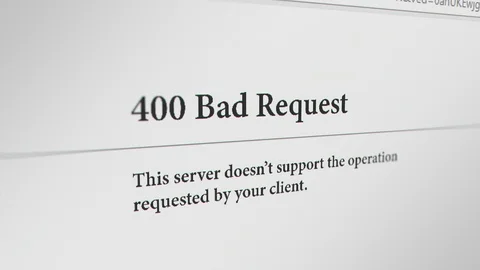 Web Browser with " 400 bad request" Error Message. 3 Different Points of View. Stock Footage 119493674