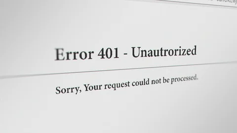 Web Browser with " 401 Unauthorized" Error  Message Stock Footage 123693878