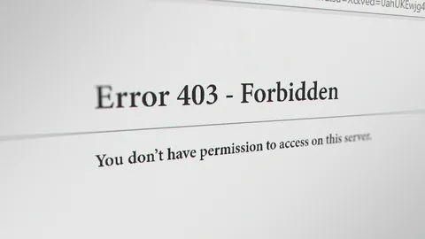 Web Browser with " 403 Forbidden" Error Message. 3 Different Points of View Stock-Footage 123019973