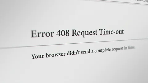 Web Browser with " 408 Request Time-out" Error Message Stock Footage 123694958