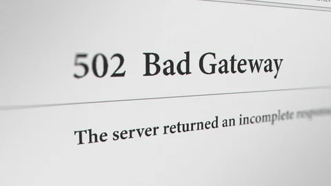 Web Browser with " 502 Bad Gatway" Message. 3 Different Points of View Video stock 119608416