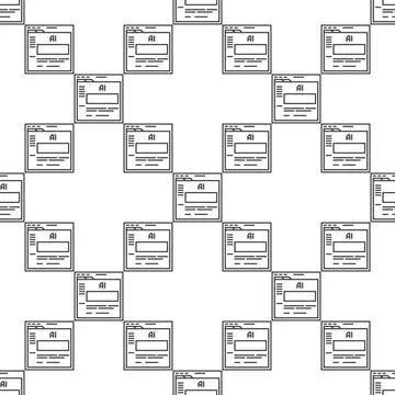 Web browser with AI chat vector Artificial Intelligence Technology seamless.. Stockillustratie