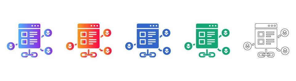 Web Browser and Data Linking Icons Illustrazione stock