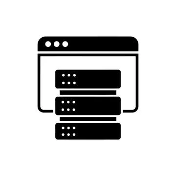 Web Browser and Server Hosting Backend Icon Stock Illustration