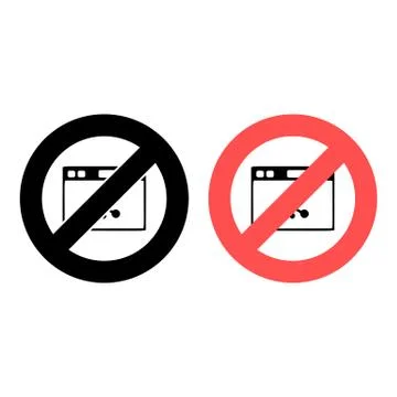 Web browser ban, prohibition icon. Simple glyph vector oftechnology for UI an Stock Illustration
