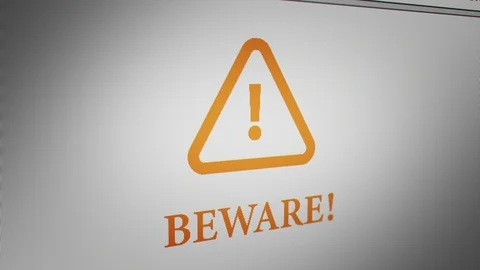 Web Browser with "BEWARE!" Message . 3 Different Points of View Stock Footage 117674045