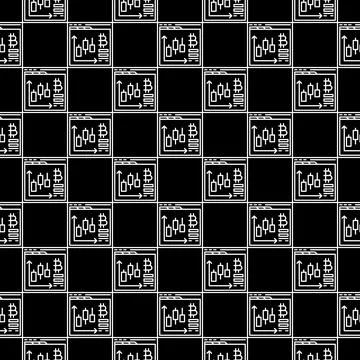 Web Browser with Bitcoin Trading vector Cryptocurrency outline seamless patte Stock Illustration