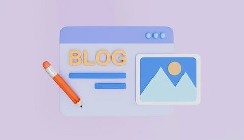 Web browser blog content post on website Stock Illustration