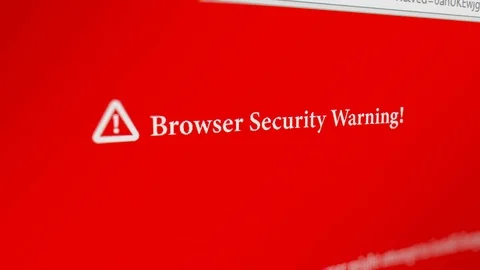 Web Browser with " Browser Security Warning!" Message Stock Footage 119603620