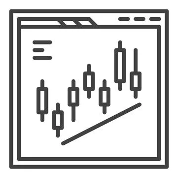 Web browser with Candlestick Chart Pattern vector online day trading outlin.. Stock Illustration