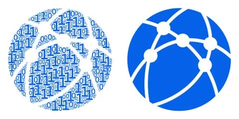 Web Browser Composition of Binary Digits 스톡 일러스트