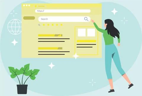 Web Browser Concept Illustration Vector Style Illustration Stock Illustration