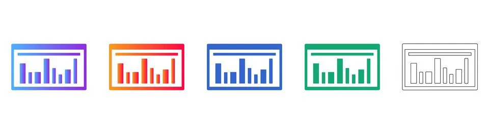 Web Browser Data Analytics Icons Stockillustratie
