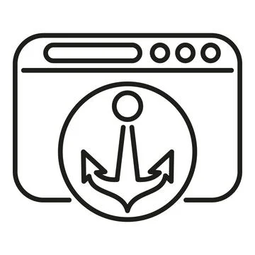 Web browser displaying anchor link icon concept Stock Illustration