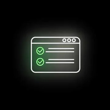 Web browser displaying check marks and completed tasks Illustrazione stock