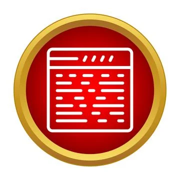 Web browser displaying code lines icon design 스톡 일러스트