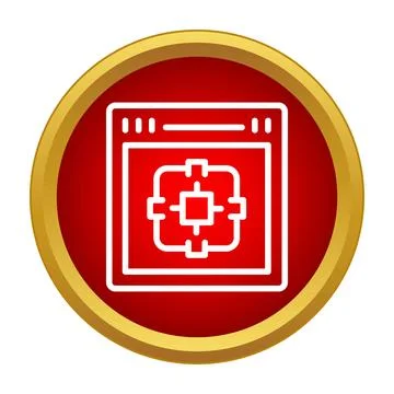 Web browser displaying crosshair target icon concept 스톡 일러스트