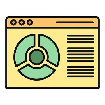 Web browser displaying data analytics segmentation chart Stock Illustration