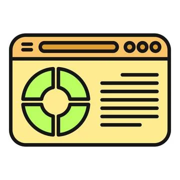 Web browser displaying data analytics chart interface Stockillustratie