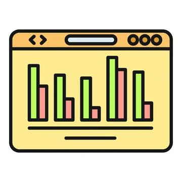 Web browser displaying data analytics bar chart Stock-Illustration