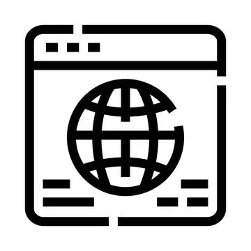 Web browser displaying globe connecting global network Stock Illustration
