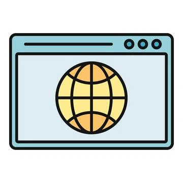 Web browser displaying globe for global online access Stock Illustration