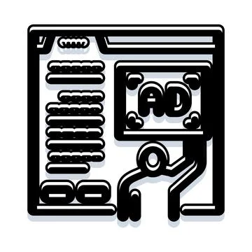 Web browser displaying online advertisement across multiple platforms Stock Illustration