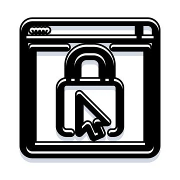Web browser displaying padlock icon for online security Stock Illustration