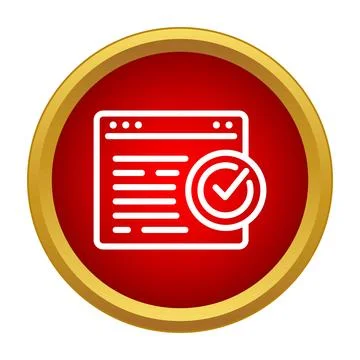 Web browser displaying secure verified page document icon 스톡 일러스트