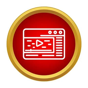 Web browser displaying video player interface streaming online content Stock Illustration