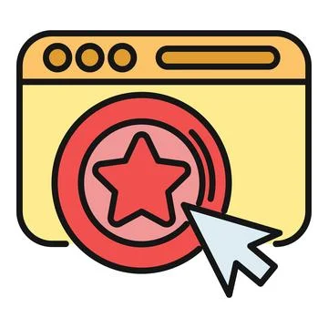 Web browser favoriting content with mouse cursor Stock Illustration