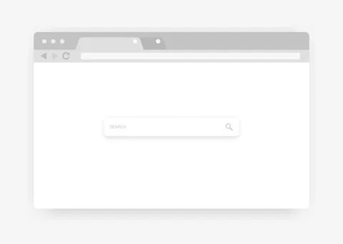 Web browser. Flat window with graphic UI elements, search bar and navigation Stock Illustration