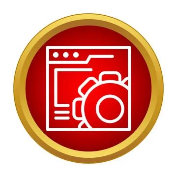Web browser with gear icon for settings Stock Illustration