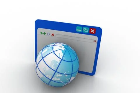 Web browser with globe Illustrazione stock