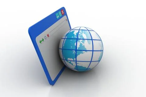Web browser with globe Illustrazione stock